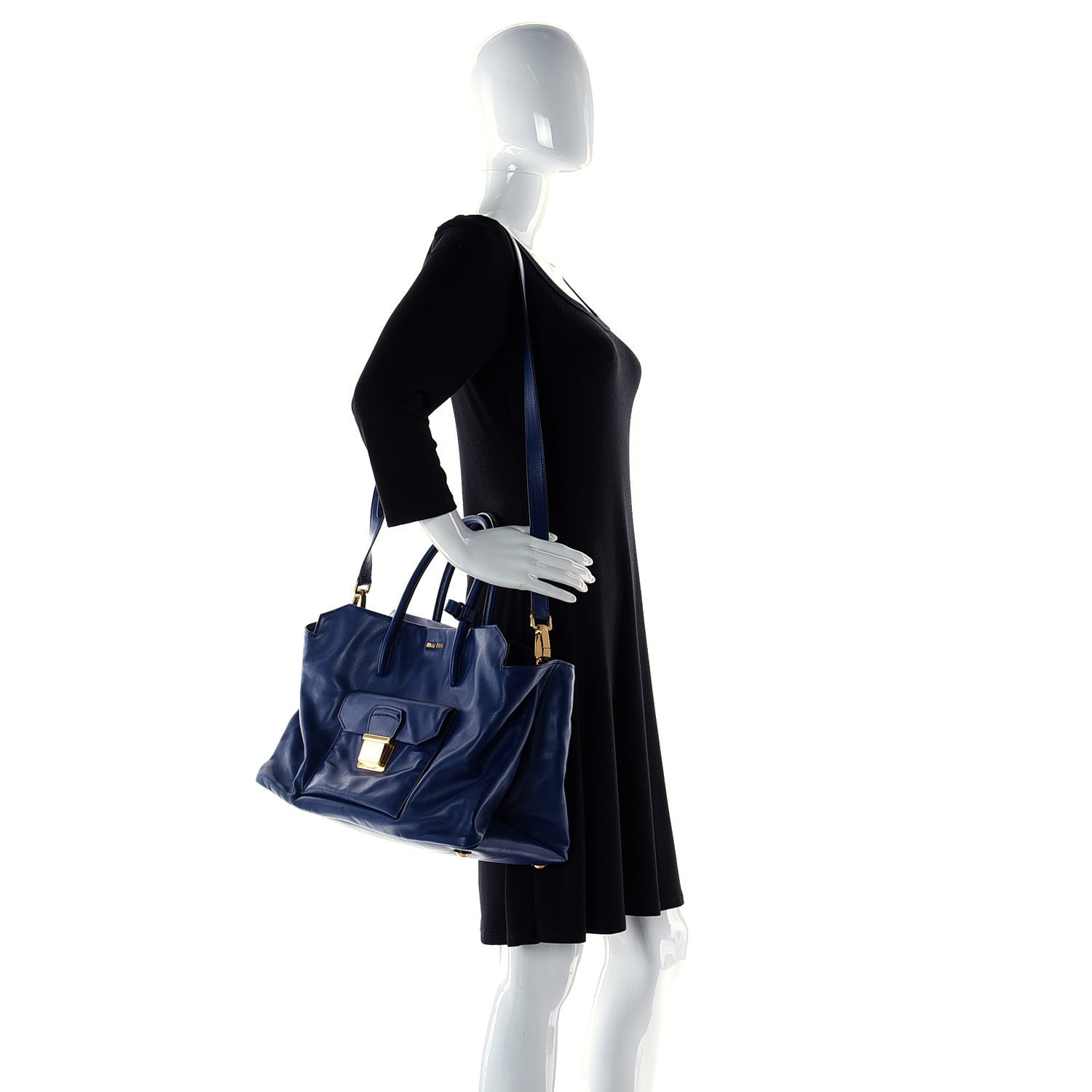 Miu Miu Vitello Soft Tote Inchiostro 5 of 20