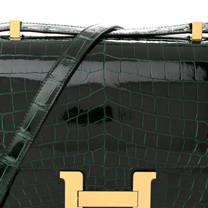 Hermes Shiny Niloticus Crocodile Constance 24 Vert Fonce 8 of 14