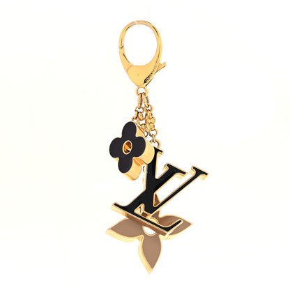 Louis Vuitton Metal Enamel Fleur De Monogram Bag Charm Dore 1 of 5