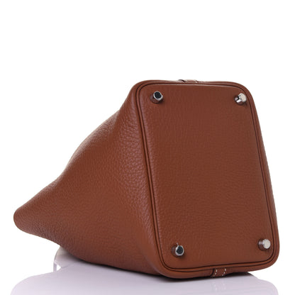 Hermes Taurillon Clemence Picotin Lock 18 PM Gold 4 of 13