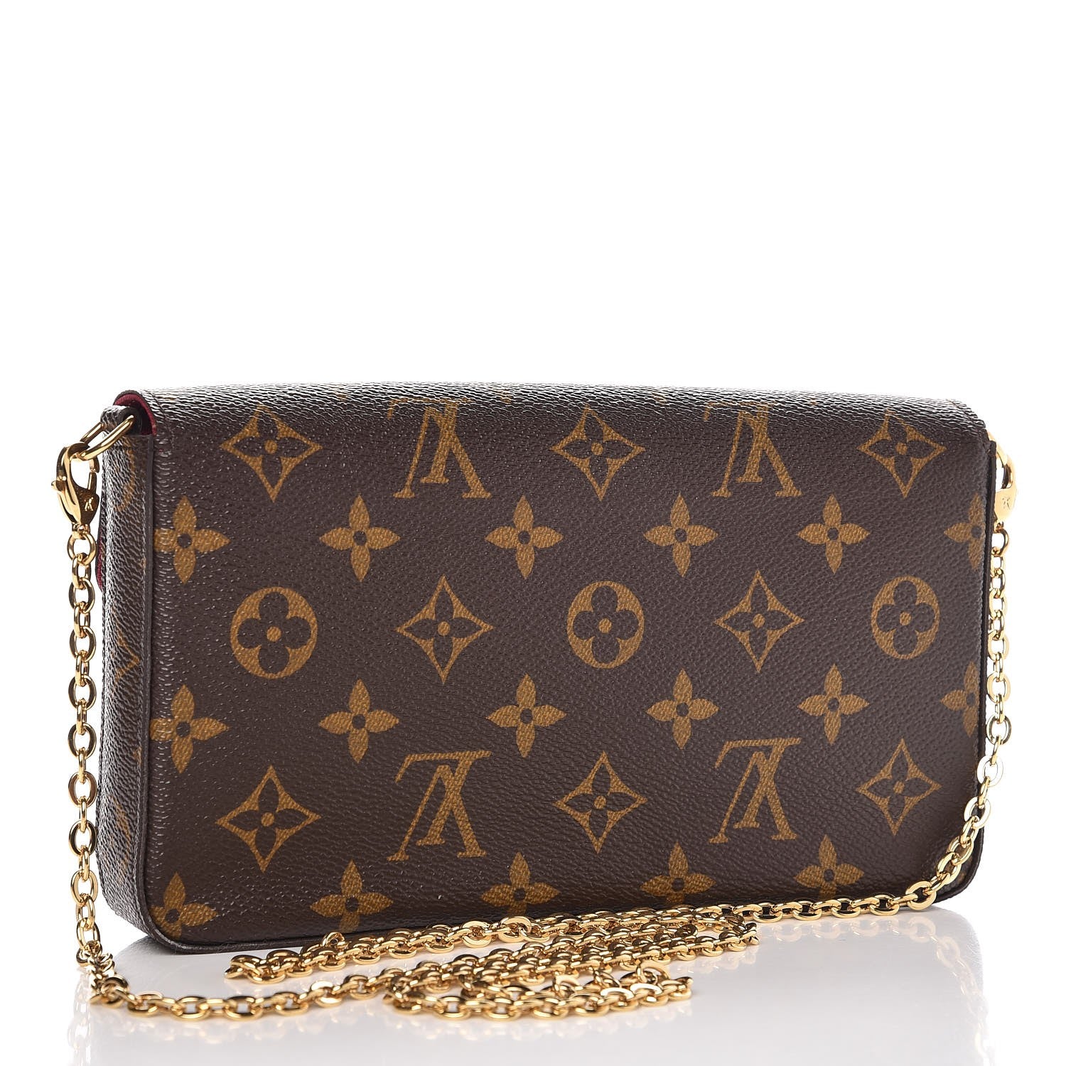 Louis Vuitton Monogram Pochette Felicie Chain Wallet Fuchsia 3 of 9
