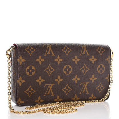 Louis Vuitton Monogram Pochette Felicie Chain Wallet Fuchsia 3 of 9
