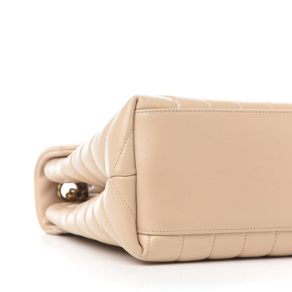 Saint Laurent Calfskin Y Quilted Monogram Medium Loulou Chain Satchel Nude Powder 8 of 13