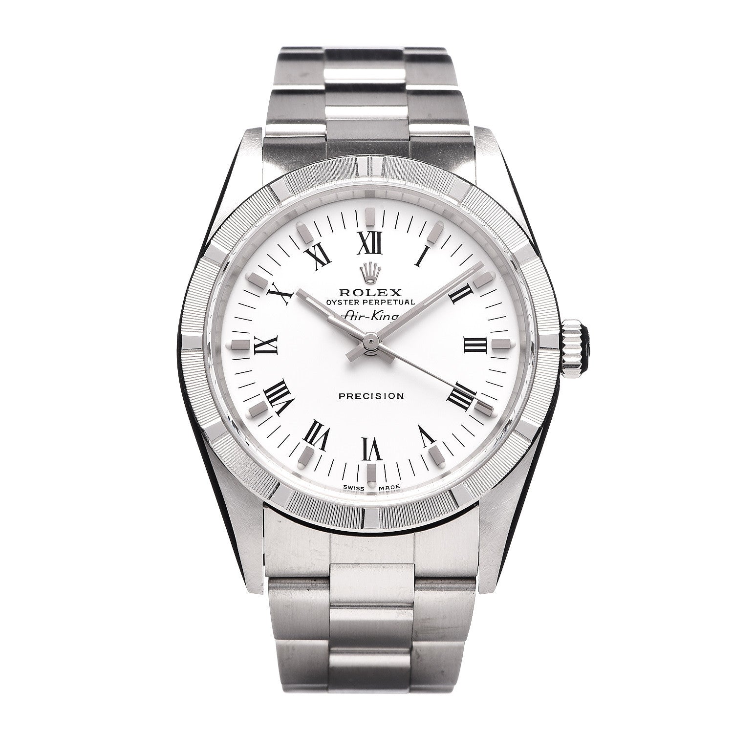 Rolex Stainless Steel 34mm Oyster Perpetual Air-King Precision Watch White Roman 14010M 1 of 7