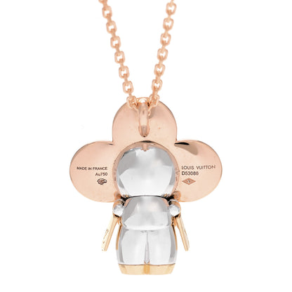 Louis Vuitton 18K White Rose Yellow Gold Diamond Vivienne Pendant Necklace 4 of 7