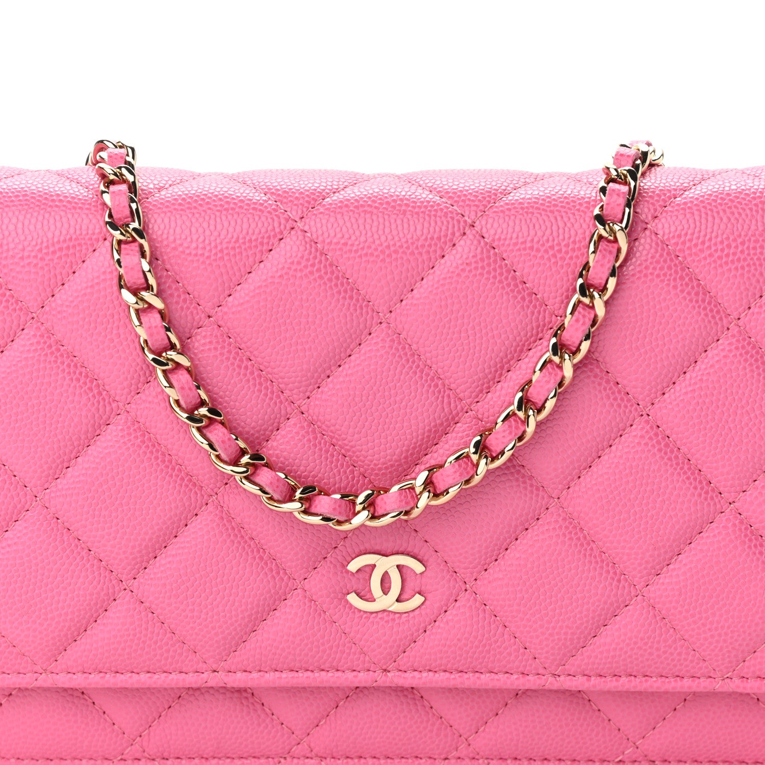 Chanel Caviar Quilted Wallet On Chain WOC Pink 9 of 12