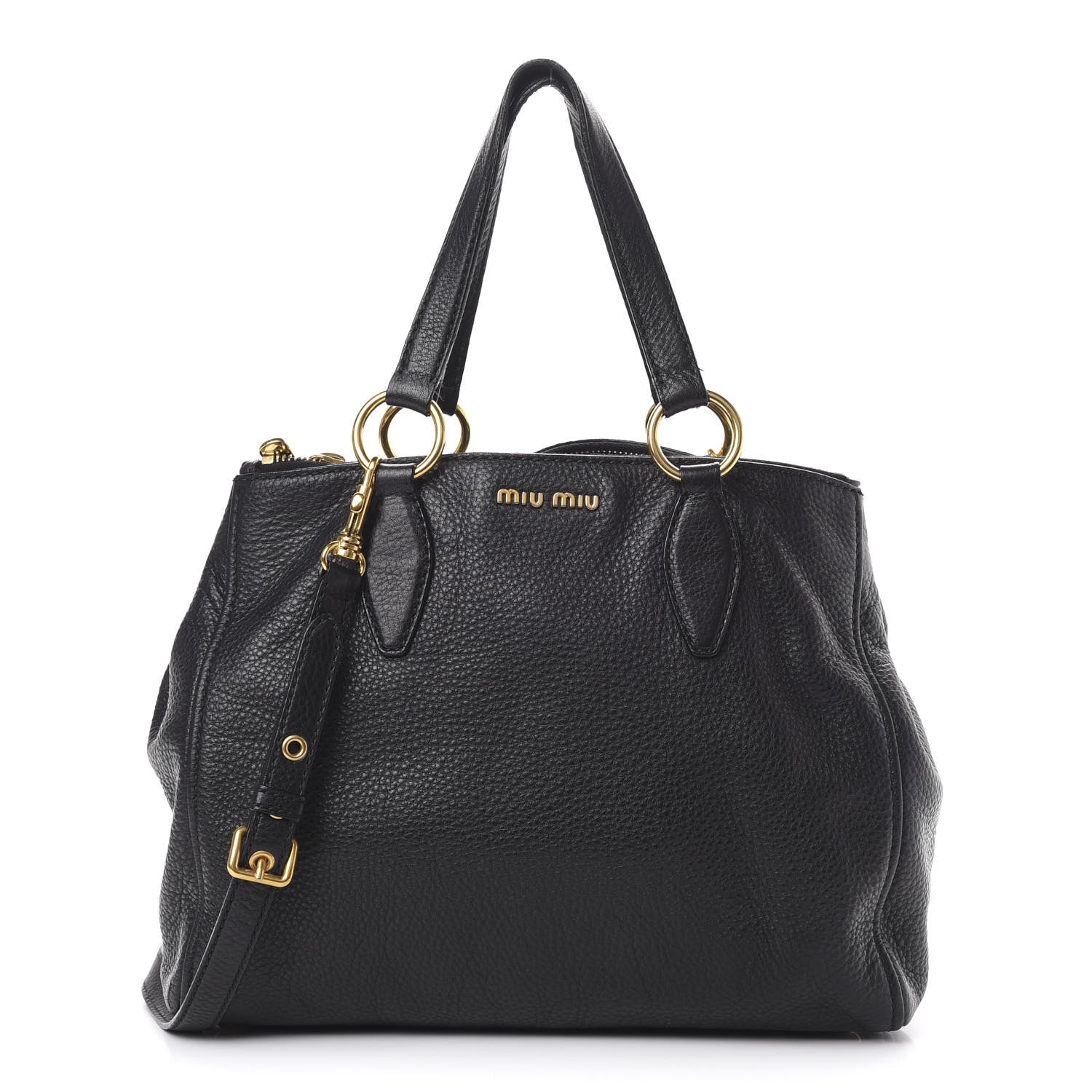 Miu Miu Vitello Daino Tote Black 1 of 16
