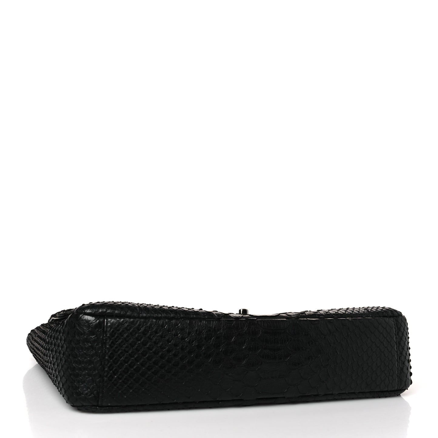 Snakeskin 31 Rue Cambon Maxi Flap Black