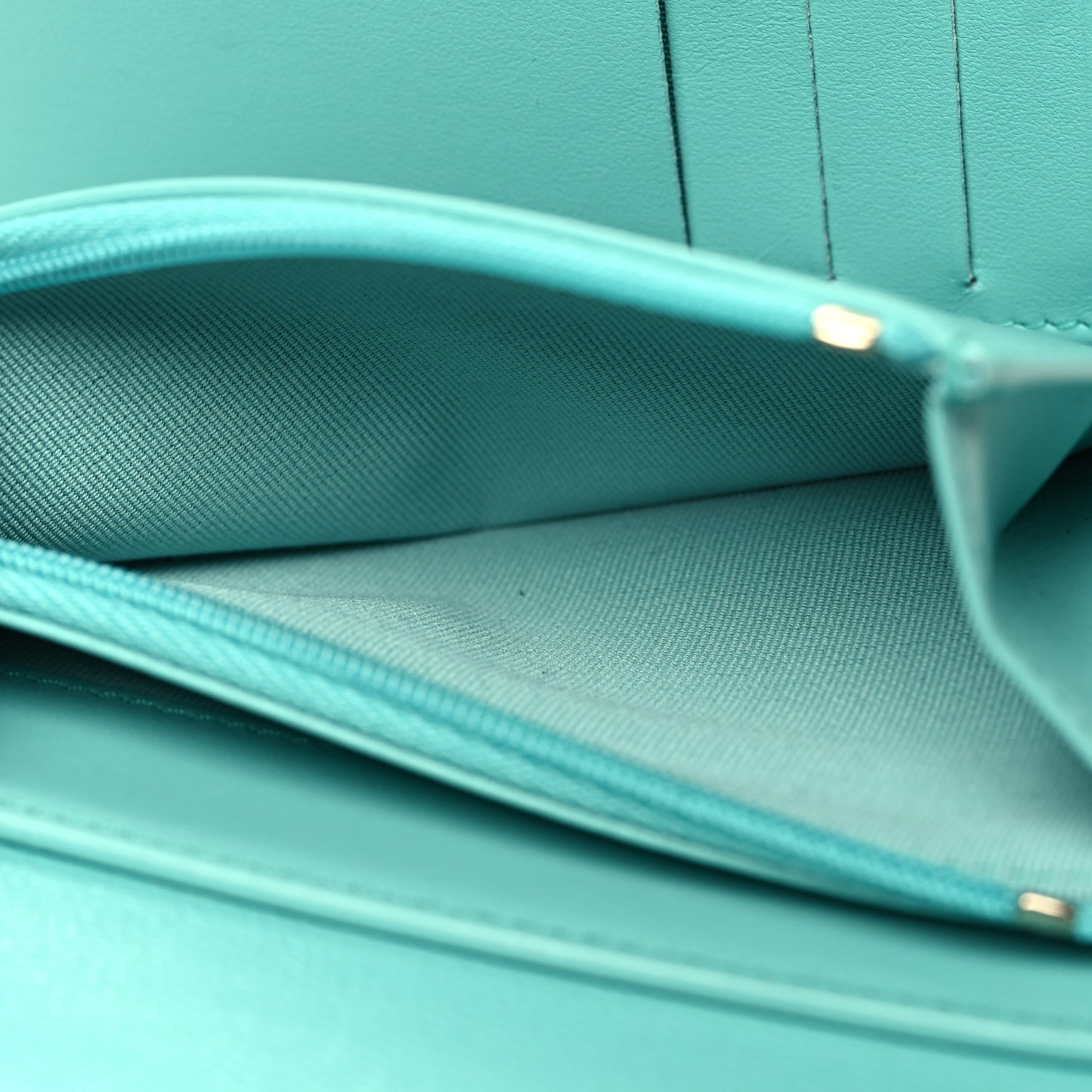 Caviar Quilted Medium Flap Wallet Turquoise