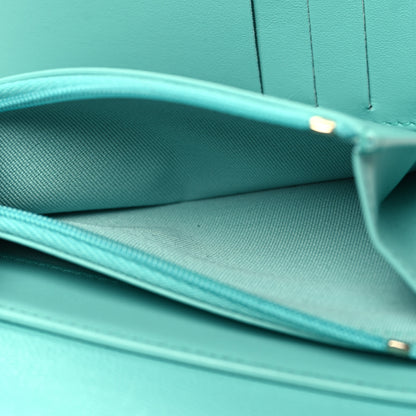 Chanel Caviar Quilted Medium Flap Wallet Turquoise 6 of 11