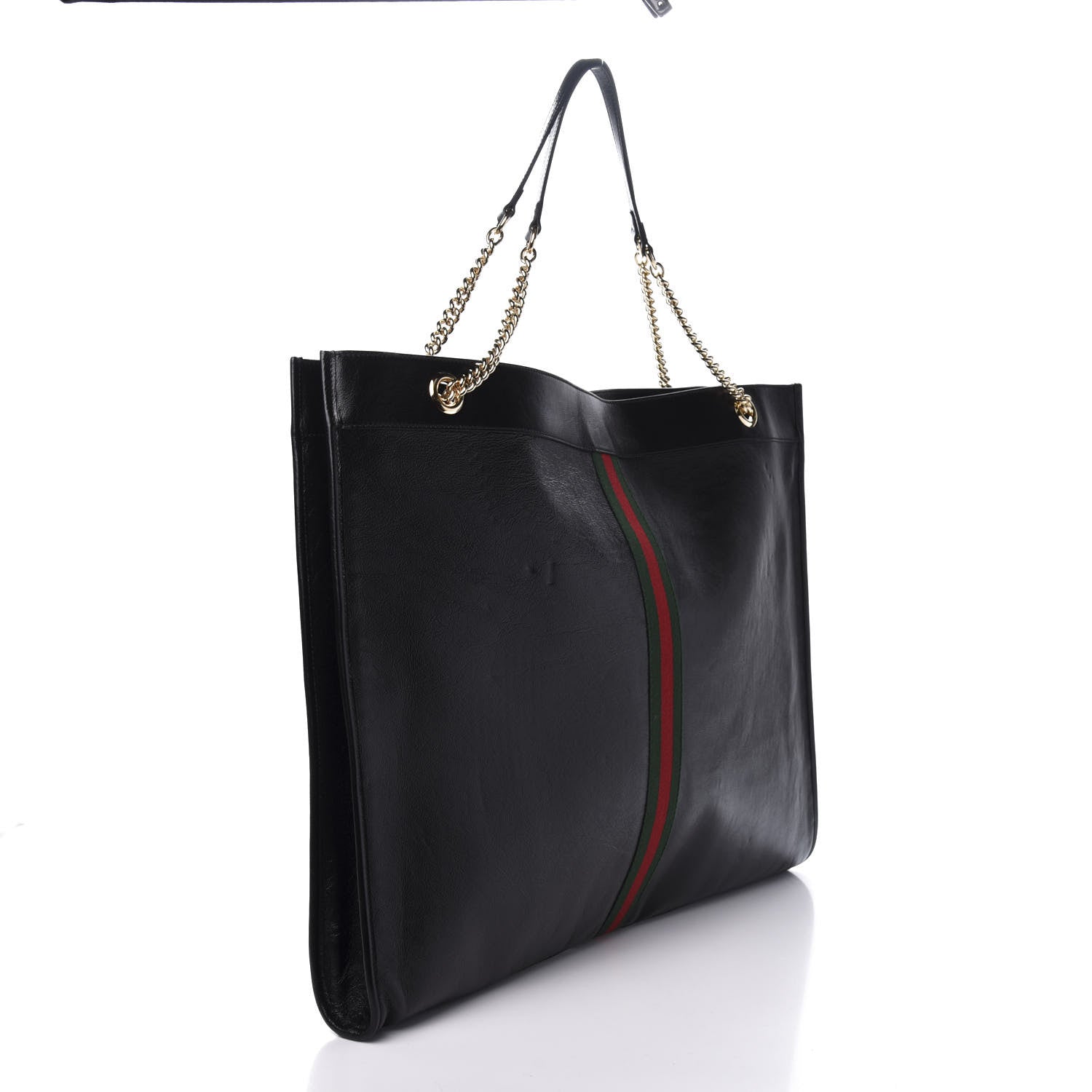 Gucci Calfskin Maxi Rajah Chain Tote Black 4 of 17
