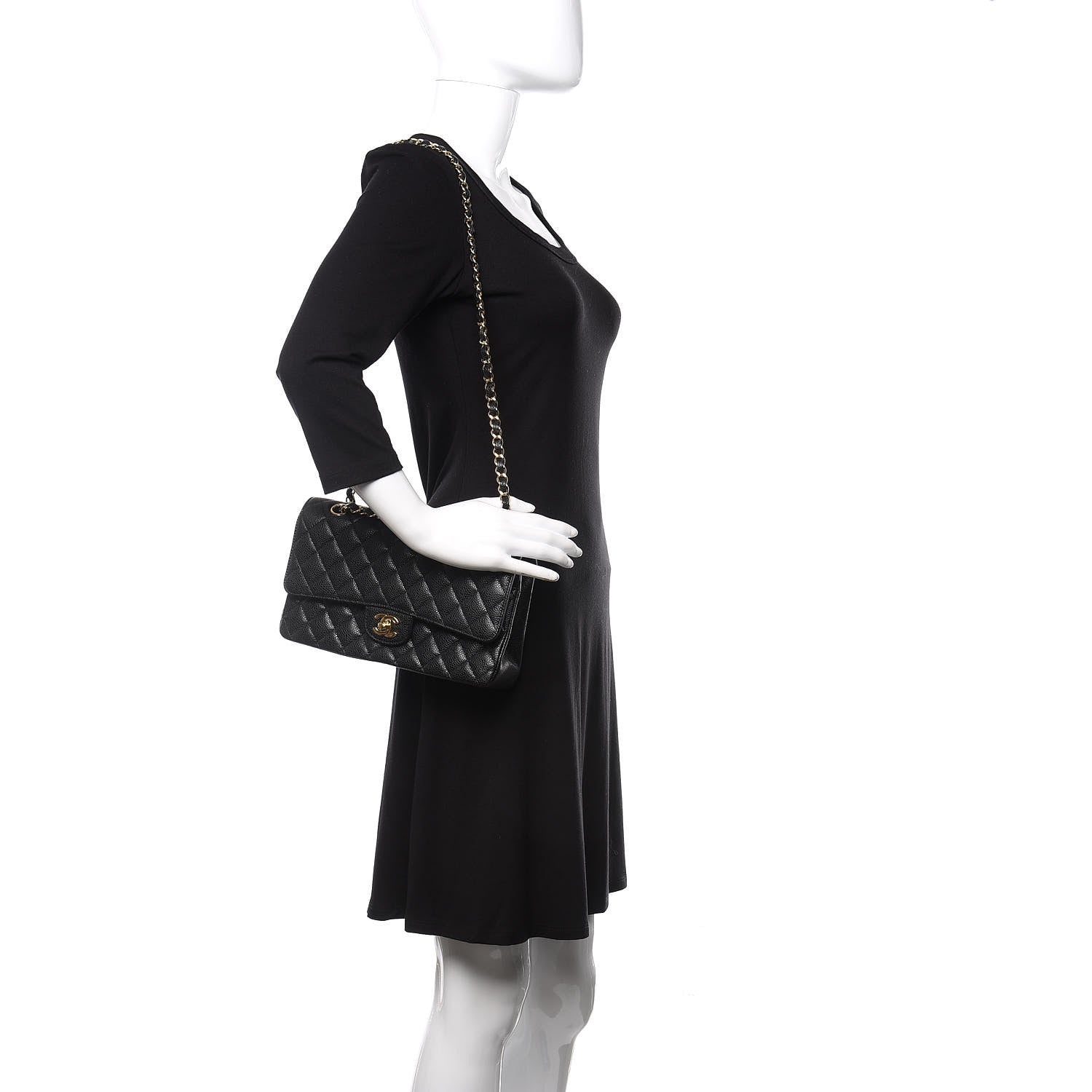 Chanel Caviar Quilted Medium Double Flap Black 2 of 11