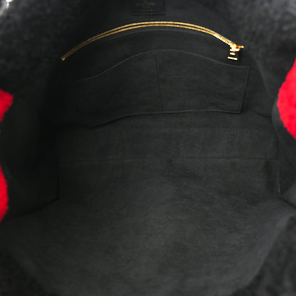 Louis Vuitton Shearling Monogram Giant Teddy Onthego GM Black Red 5 of 10