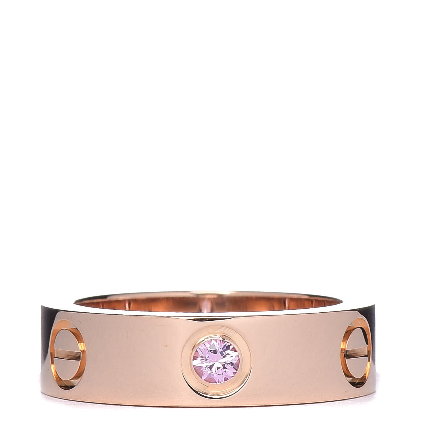 Cartier 18K Pink Gold Pink Sapphire 5.5mm LOVE Ring 52 6 1 of 6