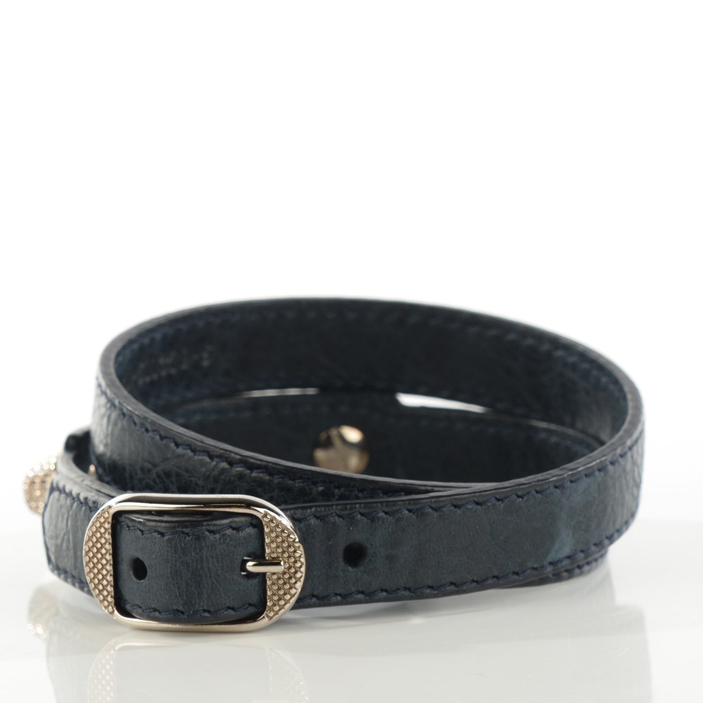 Agneau Giant 12 Silver Hardware Triple Tour Bracelet S Dark Night