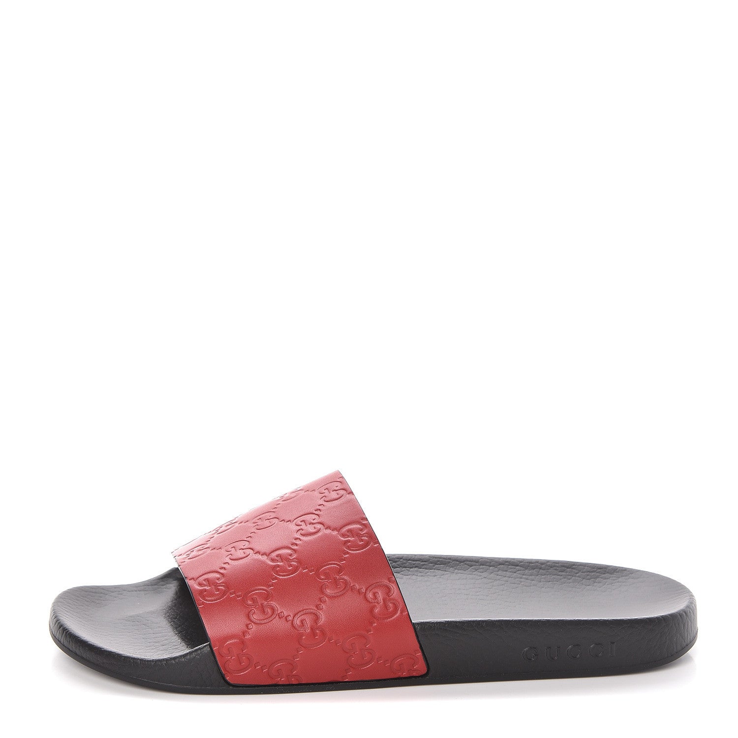 Gucci Guccissima Signature Slide Sandals 42 Hibiscus Red 1 of 7