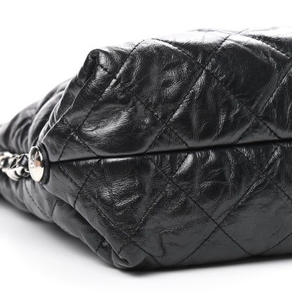 Chanel Metallic Crackled Calfskin Quilted Medium Big Bang Hobo Black 5 of 8