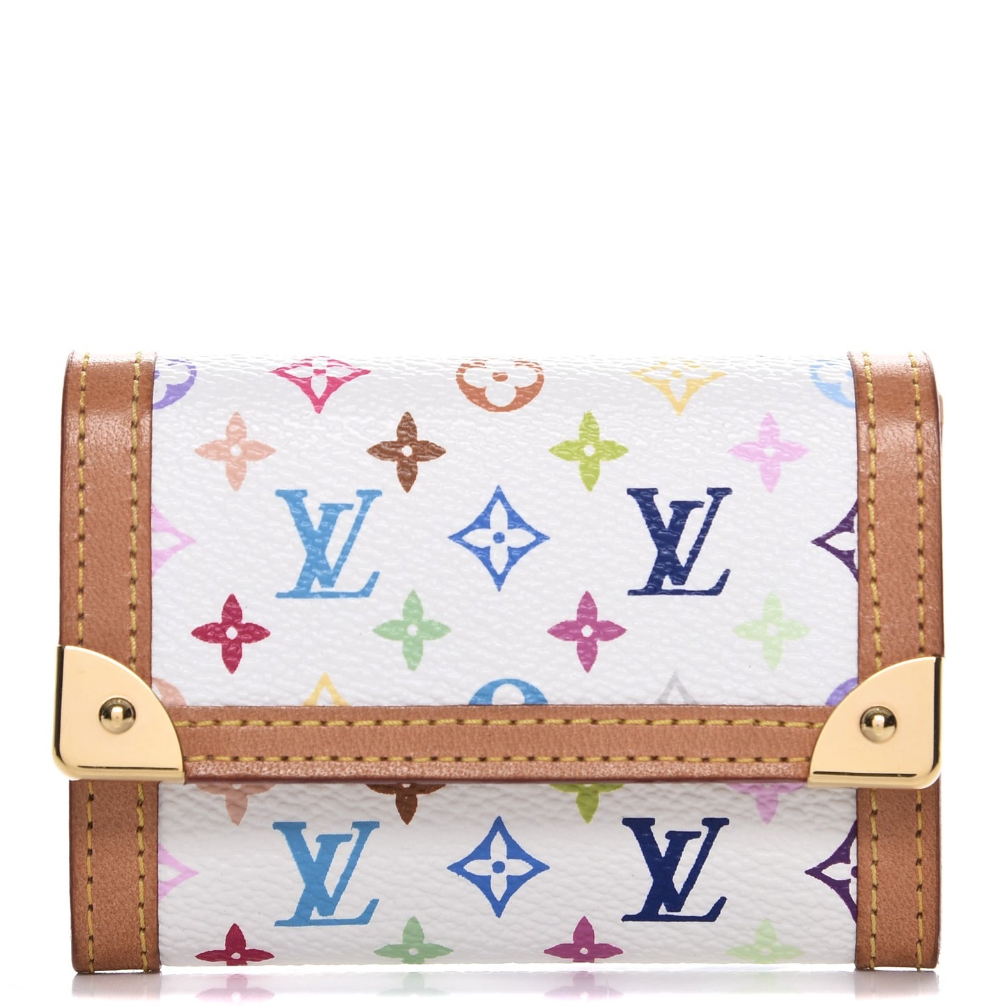 Monogram Multicolor Porte-Monnaie Plat Coin Purse White