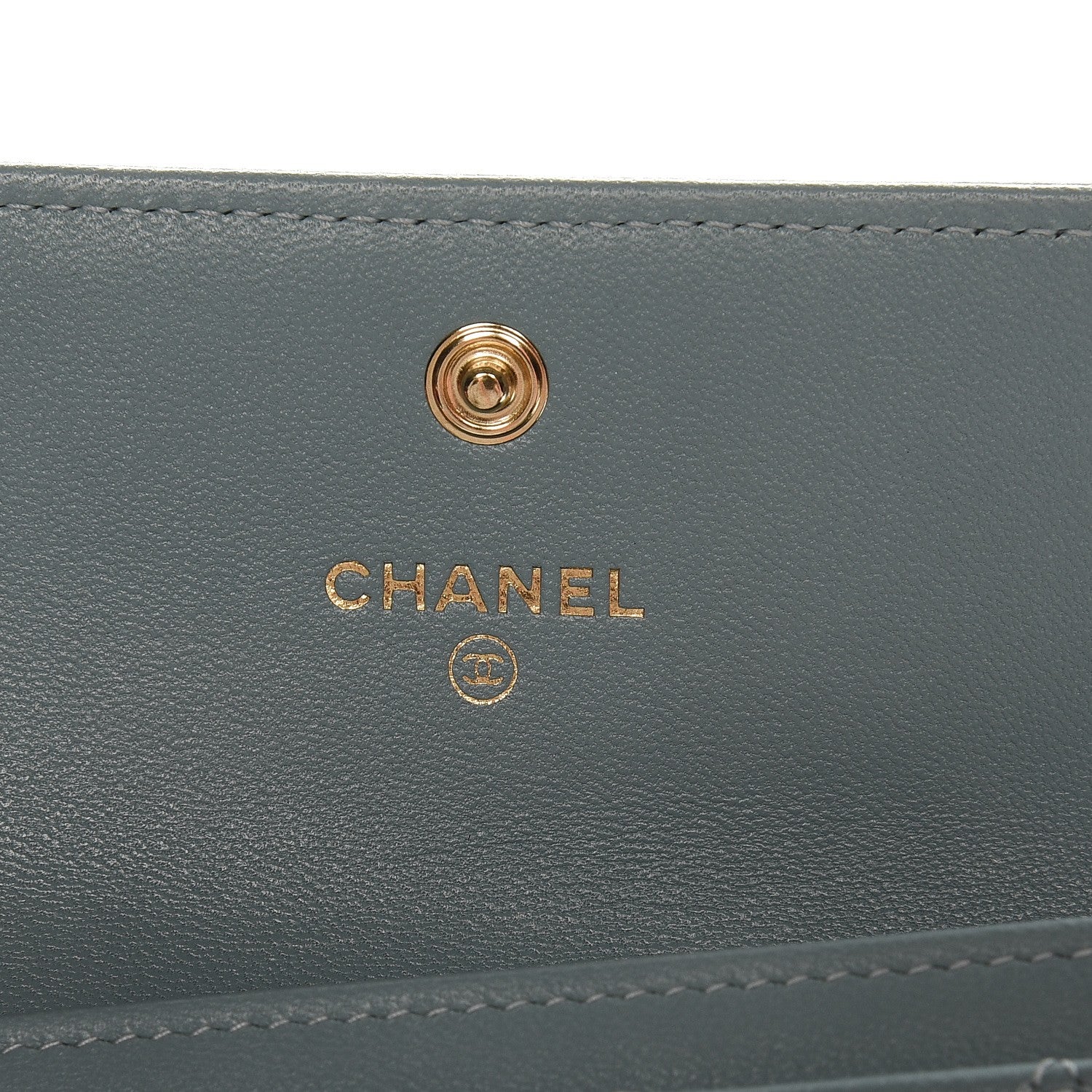 Chanel Lambskin Quilted Boy Card Holder Wallet Light Blue 5 of 9