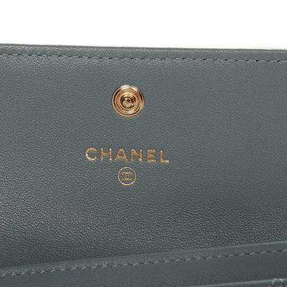 Chanel Lambskin Quilted Boy Card Holder Wallet Light Blue 5 of 9