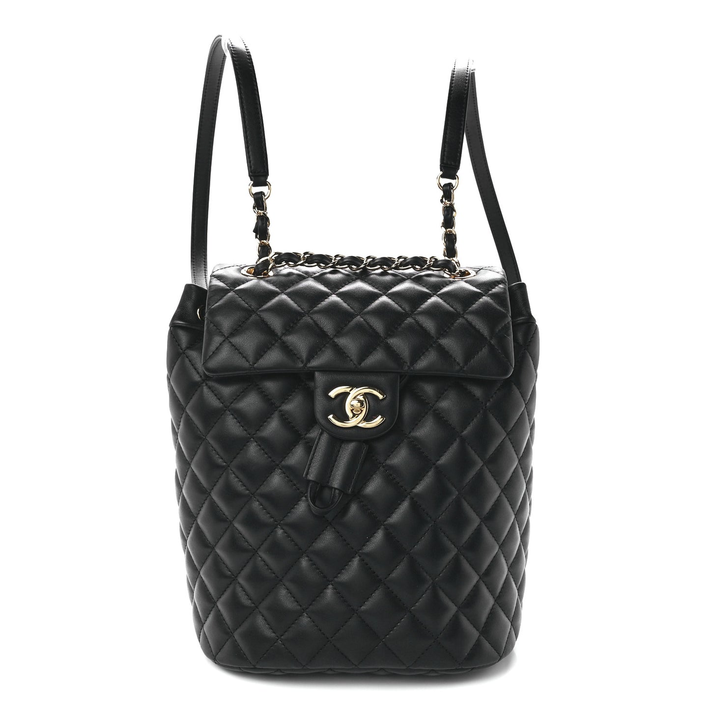 Lambskin Quilted Small Urban Spirit Backpack Black