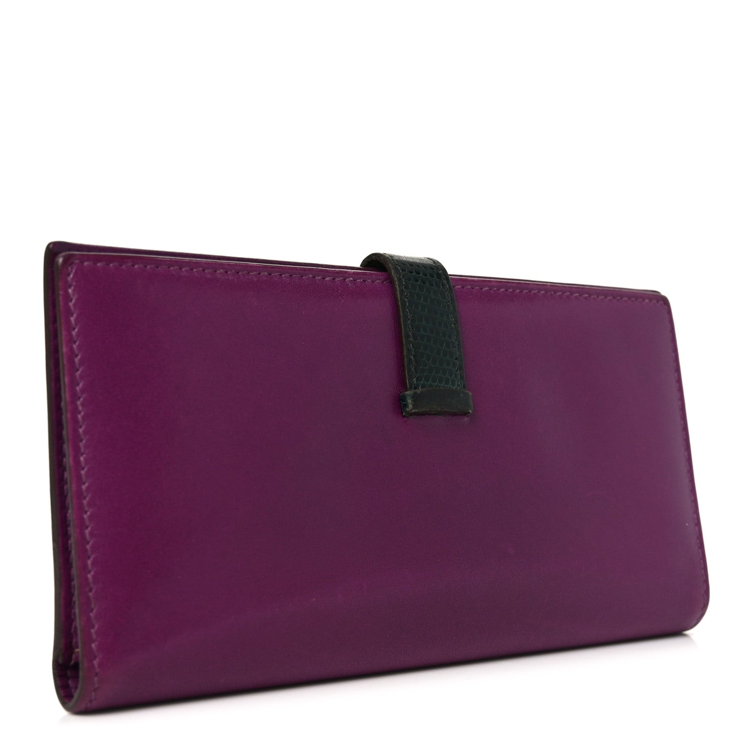 Hermes Tadelakt Lizard Bearn Gusset Wallet Anemone Vert 3 of 8
