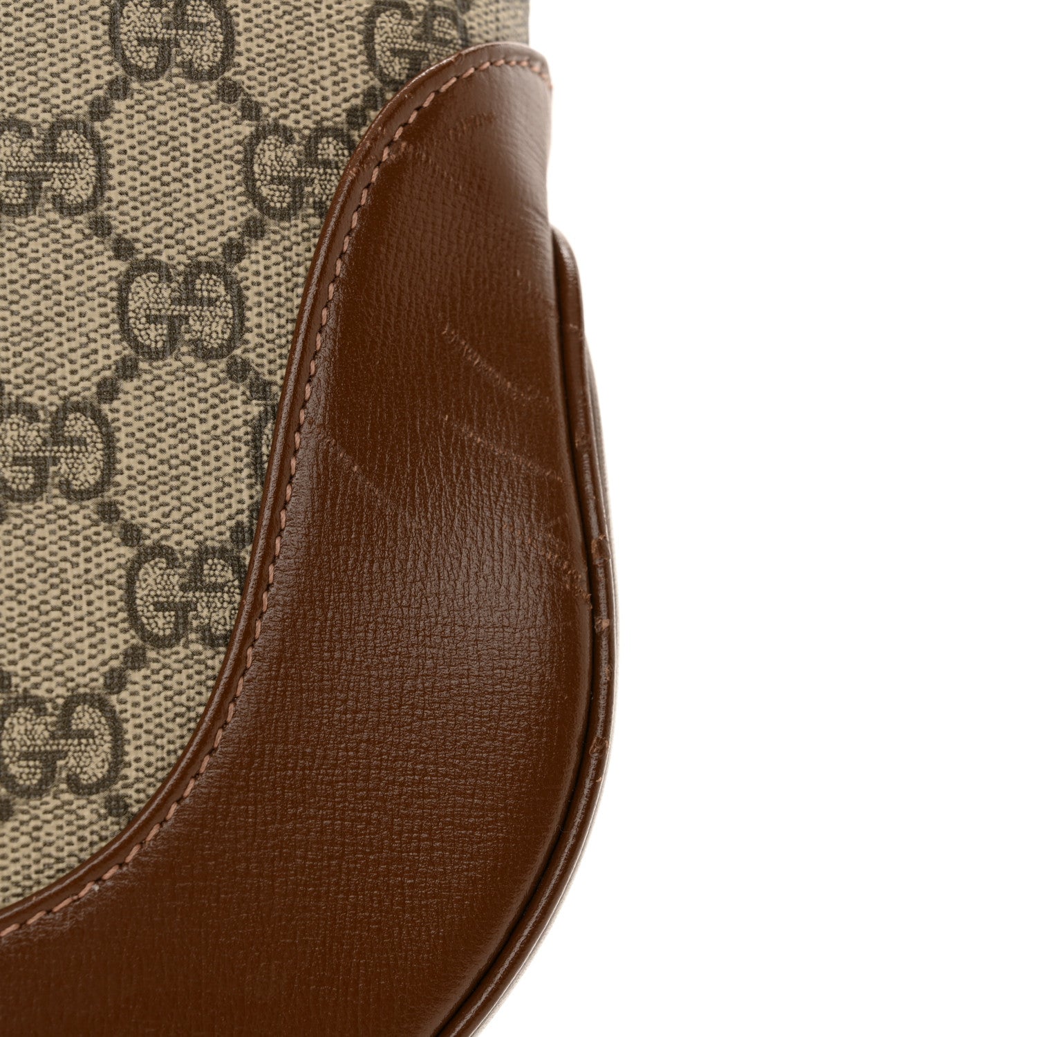 Gucci GG Supreme Monogram Azalea Calfskin Web Medium Jackie 1961 Hobo Beige Ebony Brown Sugar 11 of 13