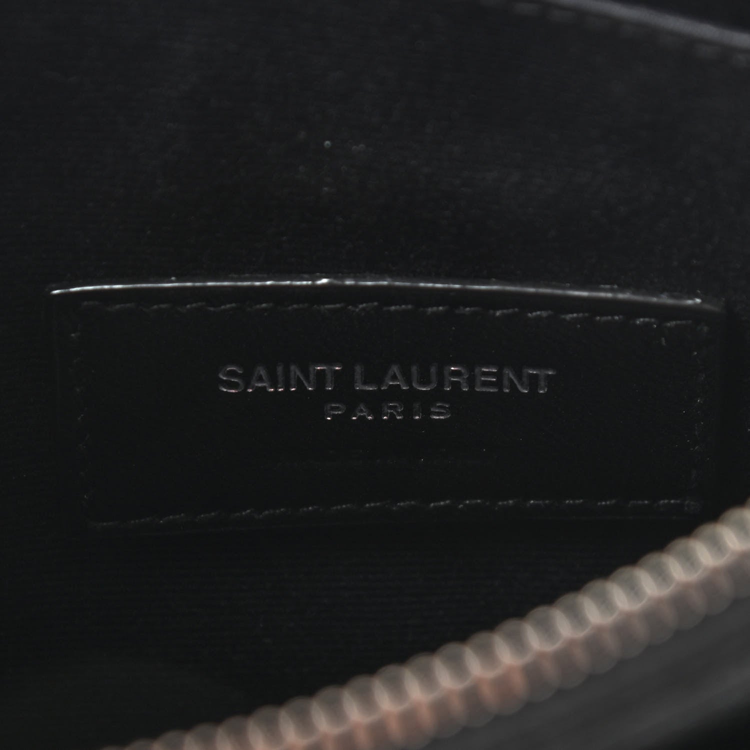 Saint Laurent Grain De Poudre Chevron Monogram Bill Pouch Black 6 of 8