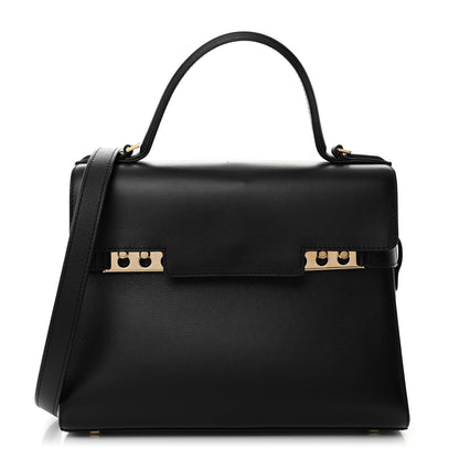 Delvaux Calfskin MM Tempete Satchel Black 1 of 10