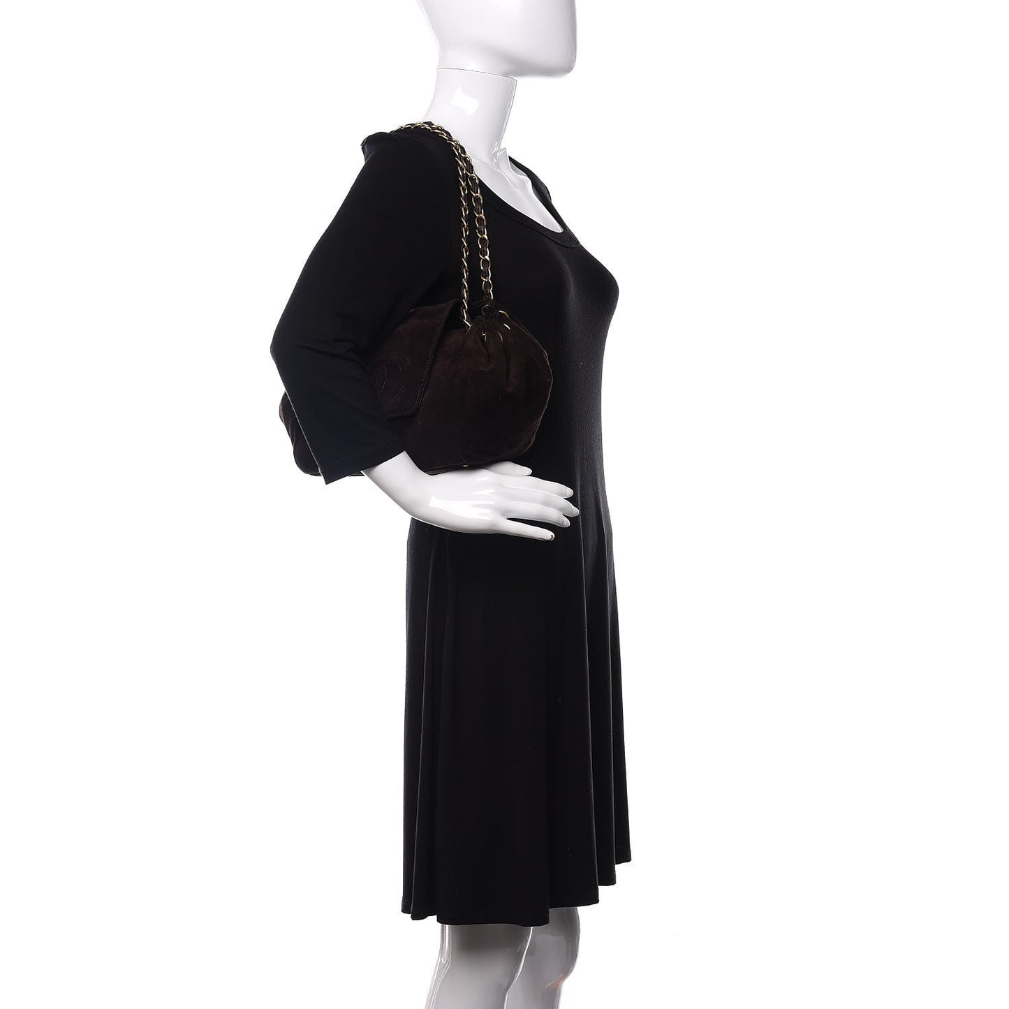 Suede Accordion Flap Brown