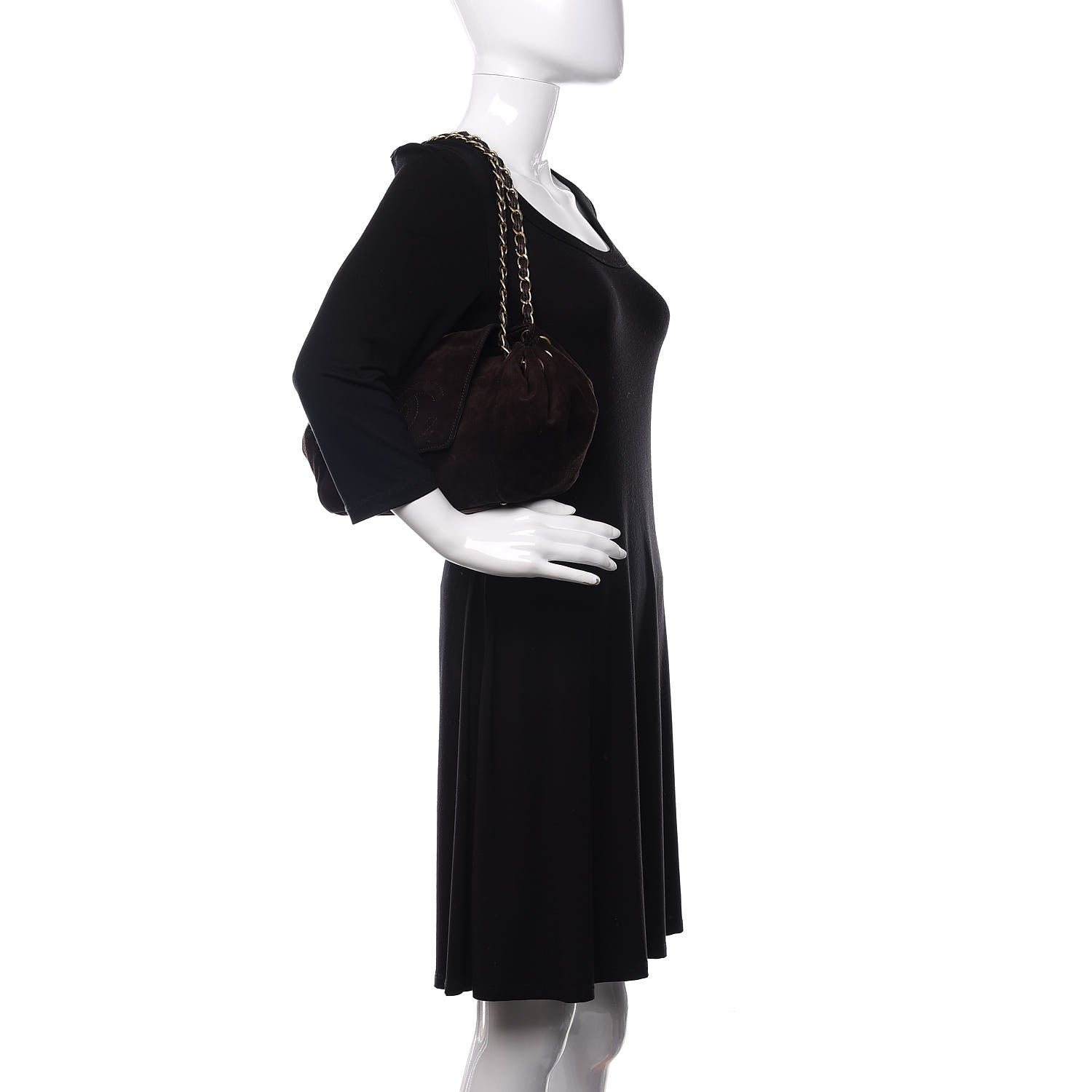 Chanel Suede Accordion Flap Brown 2 of 11