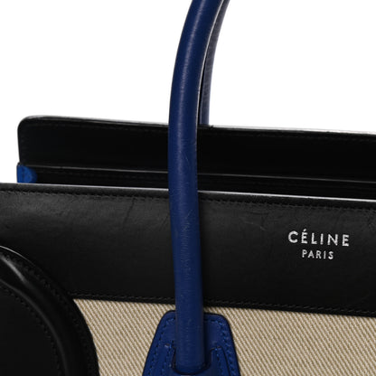 Celine Canvas Smooth Calfskin Nano Tri-Color Luggage Natural Blue 16 of 19