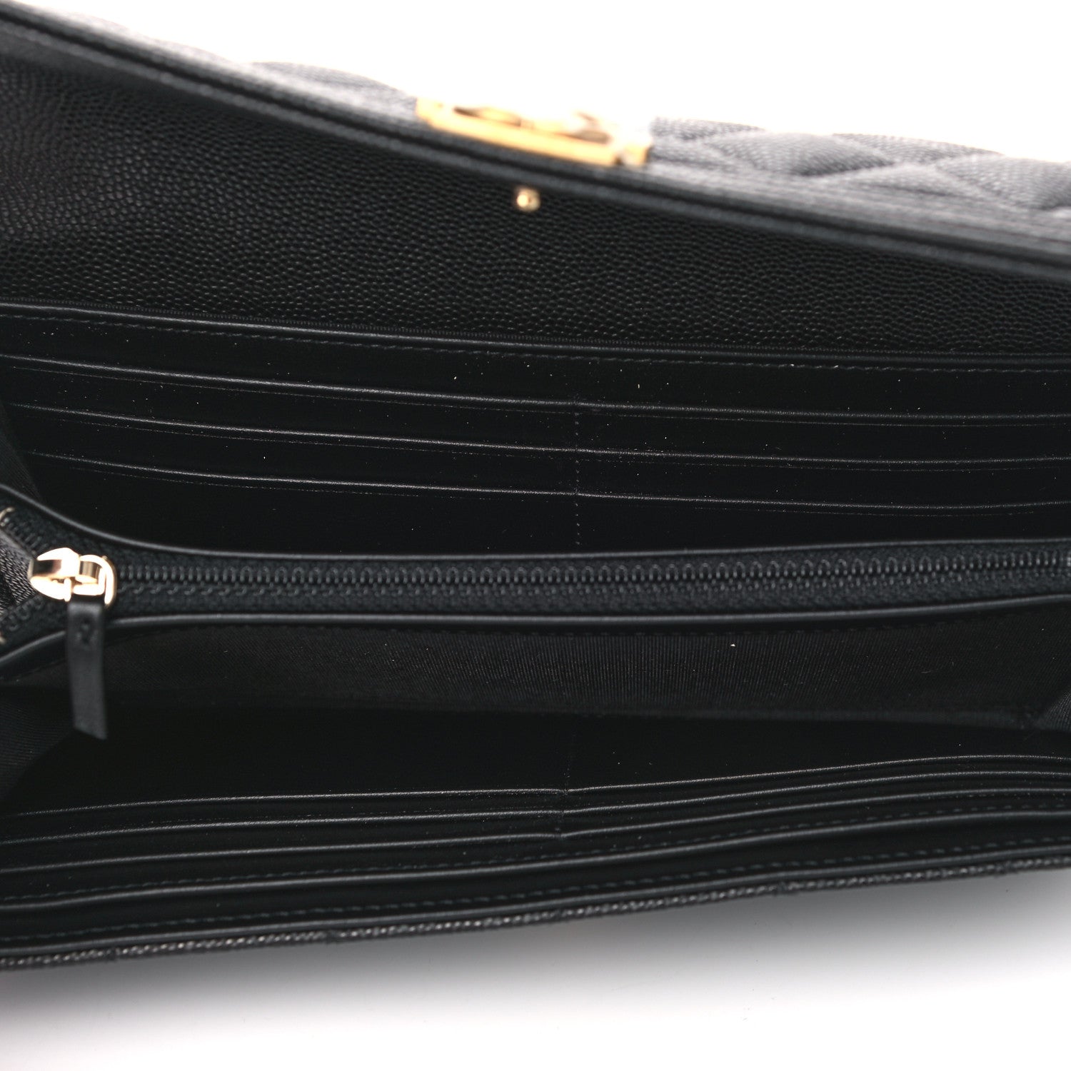 Chanel Caviar Quilted Large Boy Gusset Flap Wallet Black 5 of 10