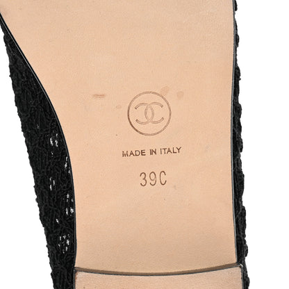 Chanel Embroidered Grosgrain Cap Toe Ballerina Flats 39 Black 7 of 8