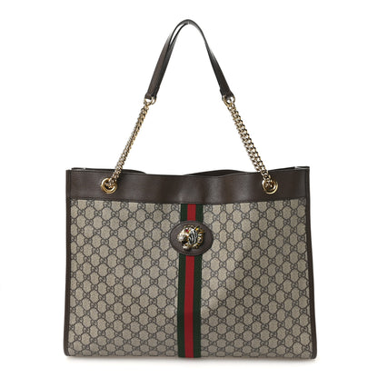 Gucci GG Supreme Monogram Large Rajah Chain Tote Beige New Acero 1 of 10
