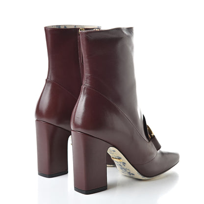 Gucci Malaga Kid GG Victoire 95mm Ankle Boots 36.5 Vintage Bordeaux 4 of 9