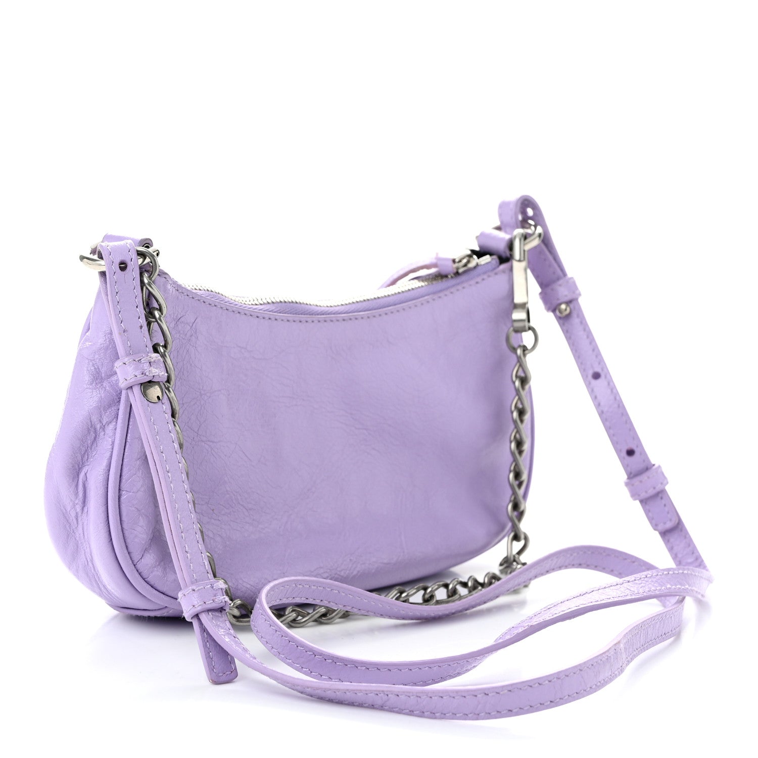 Balenciaga Agneau Arena Le Cagole Mini Purse With Chain Lilac 3 of 11
