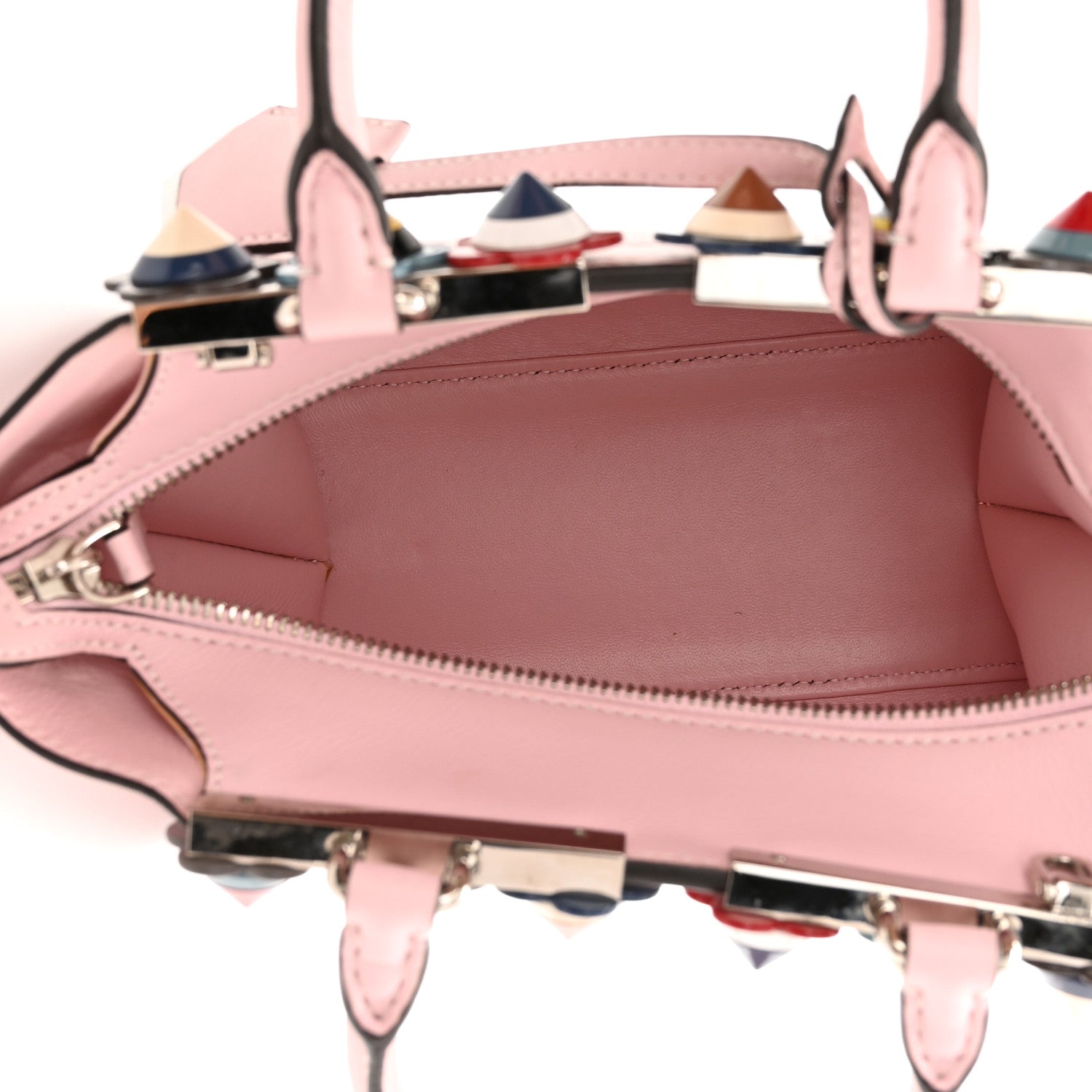 Fendi Vitello Dolce Plexiglass Flowerland Studded Mini 3Jours Tote Peonia Multicolor 5 of 11