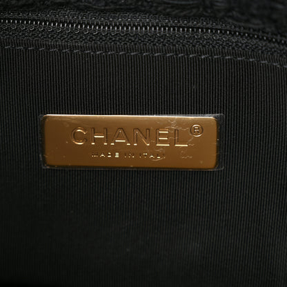 Chanel Tweed Quilted Medium Chanel 19 Flap Black Navy Gold 6 of 10