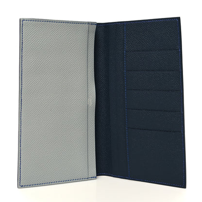 Hermes Epsom MC2 Fleming Checkbook Holder Wallet Bleu Electrique Gris Mouette 5 of 10