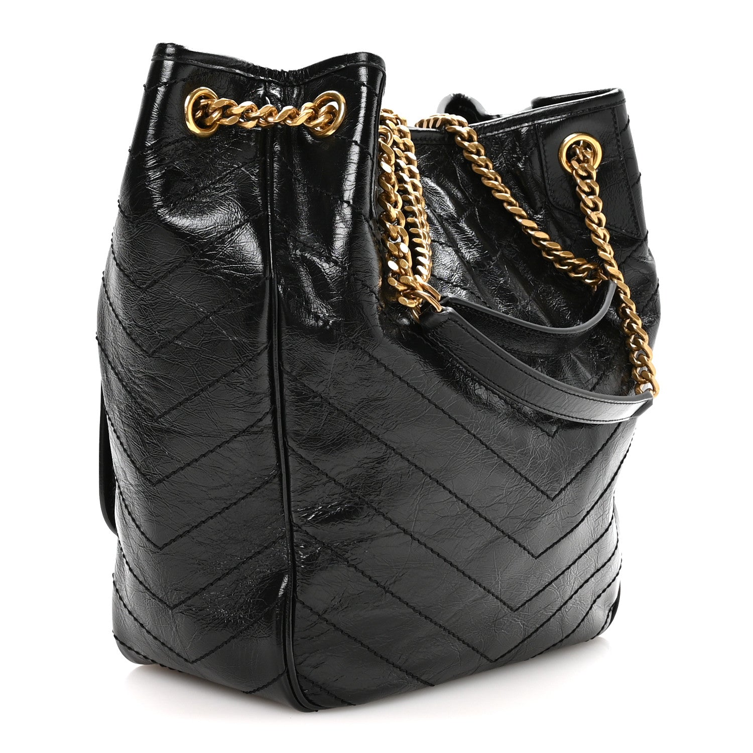 Saint Laurent Crinkled Calfskin Matelasse Monogram Niki Multipocket Shopping Tote Black 3 of 10