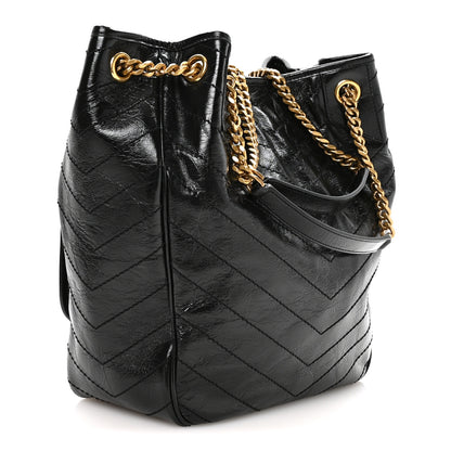 Saint Laurent Crinkled Calfskin Matelasse Monogram Niki Multipocket Shopping Tote Black 3 of 10