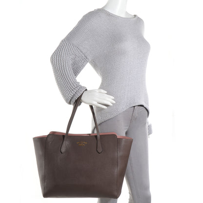 Gucci Dollar Calfskin Medium Swing Tote Grey Field Soft Pink 2 of 7