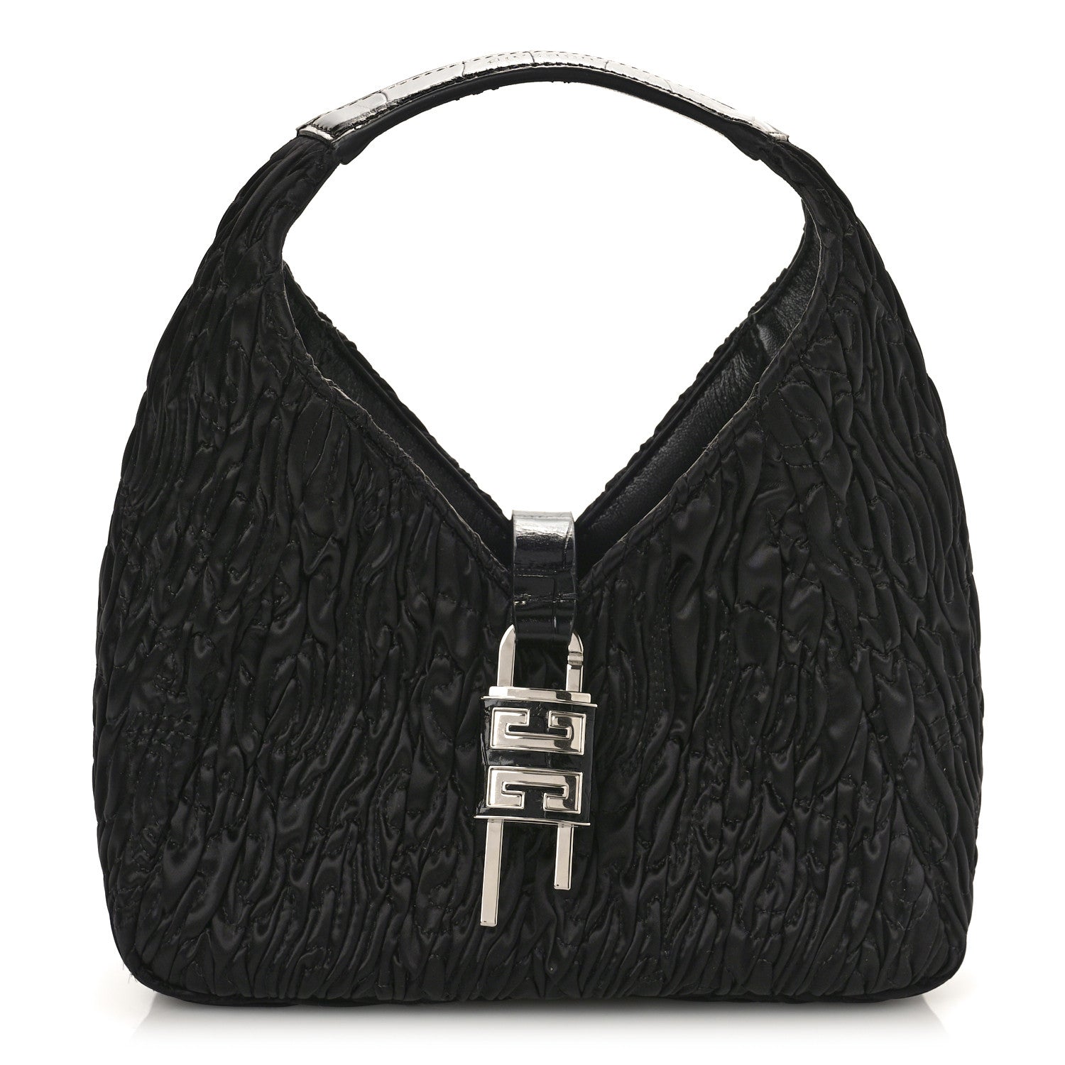 Givenchy Ruched Satin Mini G-Lock Hobo Black 1 of 8