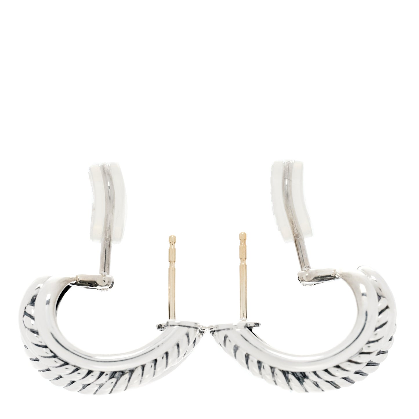 Sterling Silver Crossover Shrimp Earrings
