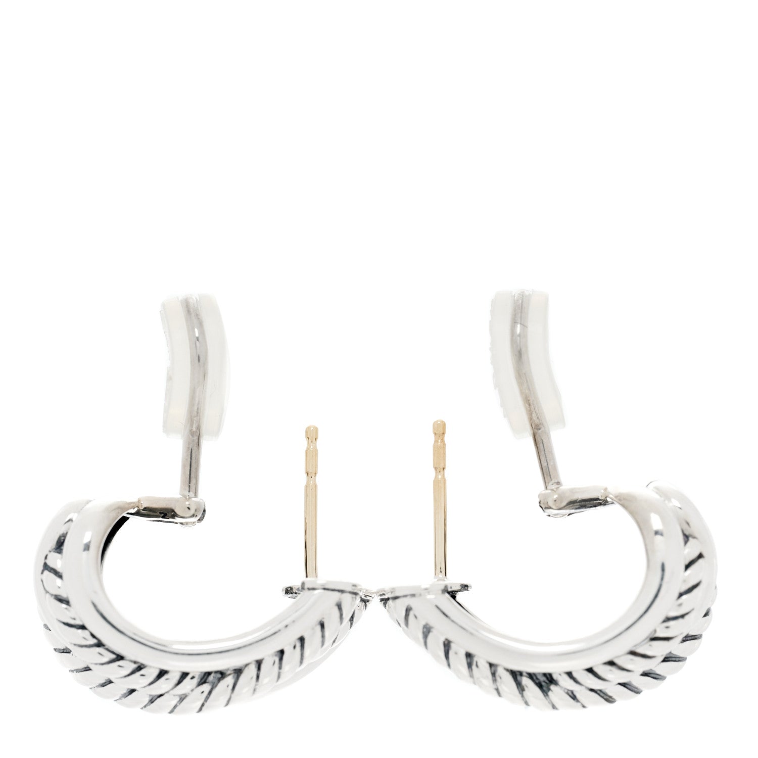 David Yurman Sterling Silver Crossover Shrimp Earrings 3 of 4