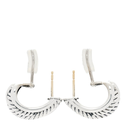 David Yurman Sterling Silver Crossover Shrimp Earrings 3 of 4