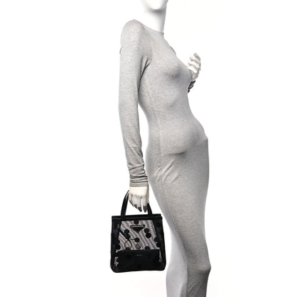 Prada Mesh Sequin Polka-Dot Small Tote Bag Black 2 of 10
