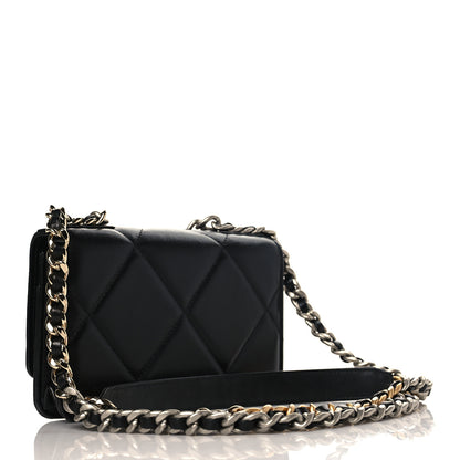 Chanel Lambskin Quilted Chanel 19 Wallet On Chain WOC Black 2 of 10