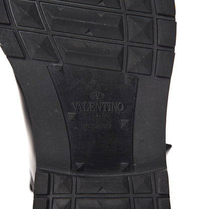 Valentino Garavani Calfskin Mens Rockstud VLTN Lace Up Boots 42 Black 8 of 8